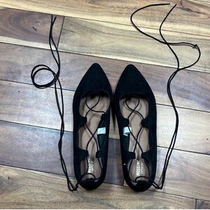 Mossimo Black Lace-Up Pointed Toe Flats